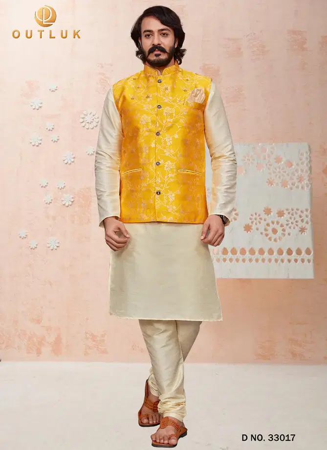 Outluk Vol 33 Festive Wear Wholesale Kurta Pajama With Jacket Mens Collection